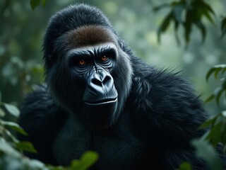 Obraz premium Powerful Silverback Gorilla, High Contrast