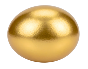 A radiant golden sphere gleams with luxurious metallic luster, symbolizing prosperity and precious value.