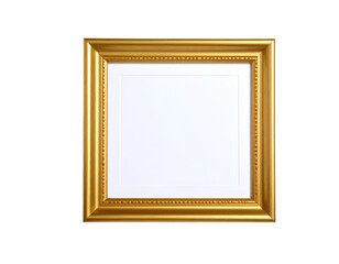 An elegant and ornate golden picture frame with a pristine white mat ready for your cherished artwork.