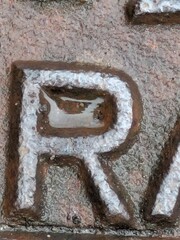 Written Wording in Distressed State Typography Found Ransom Letter R