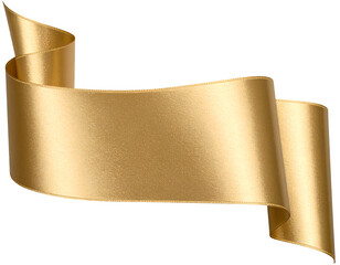 Shimmering golden satin ribbon gracefully unfurling, symbolizing luxury and celebration.