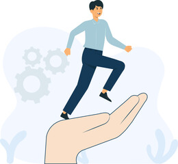 Fototapeta premium Business Support and Development Metaphor