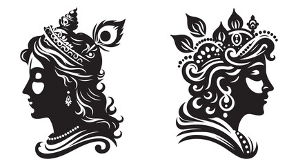 Krishna and Radha Silhouette 