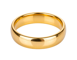 A beautifully polished golden ring showcases its radiant metallic and simple, elegant form.