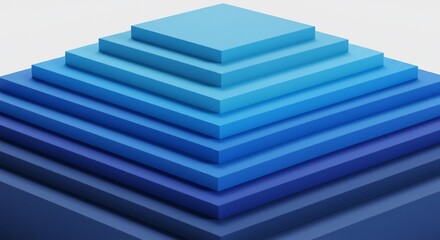 Abstract Blue Pyramid Structure Gradient Shades