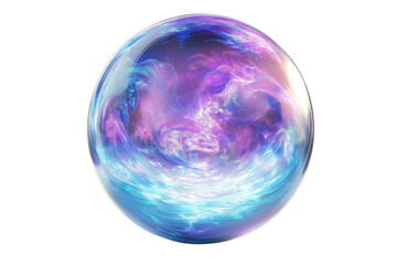 Magical glass ball, isolated on white background. Fantasy Glass Sphere Isolated Design Element for Projects