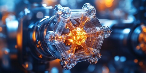 futuristic nanotechnology device with glowing elements for advanced research and innovation