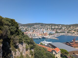 Fototapeta premium Overview of Nice from the Colline du Chateau, France - June 2025