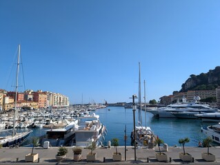 Overview of Port Lympia in Nice, France - June 2025