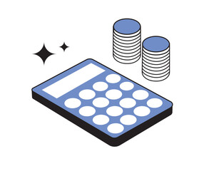 Financial Calculator with Coins