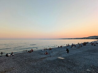 The Mediterranean Sea in Nice, France - June 2025