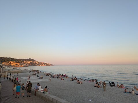 The Mediterranean Sea in Nice, France - June 2025