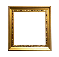 Elegant golden vintage baroque frame with transparent background