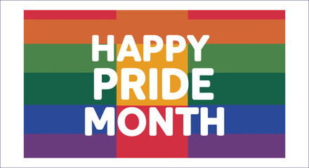 Happy Pride Month Celebration With Rainbow Colors For Social Media Template