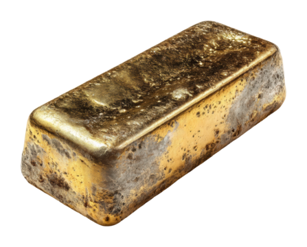 Gold bar displayed on a luxurious concept