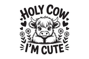 holy cow illustration Vector