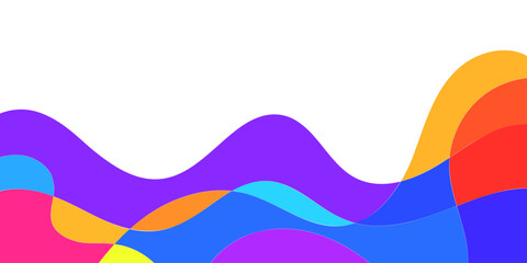 Abstract design with overlapping curved shapes of vibrant colors