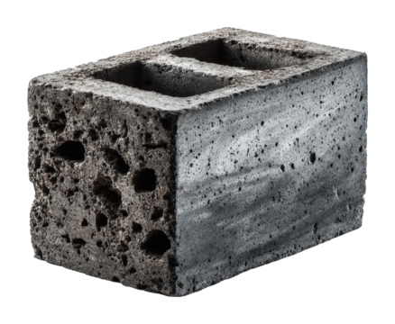 Construction action with concrete block industrial site product perspective