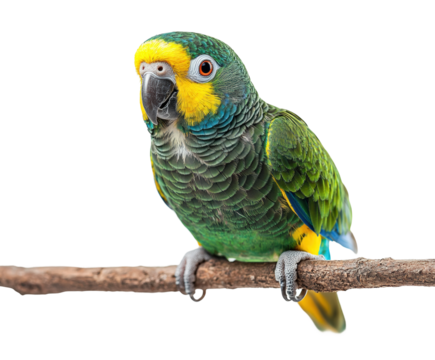Colorful parrot perched on branch nature environment