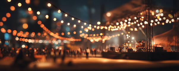 Night Market Festival Vibrant Lights and Lively Atmosphere