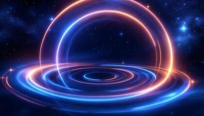 Obraz premium Glowing Circle in Starry Space