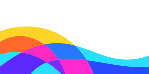 Abstract design with overlapping shapes of vibrant colors