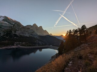 Beautiful landscape of Italian Dolomites mountains, great place for outdoor hiking and climbing via...