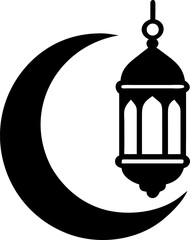 Golden empty birdcage against a mosque silhouette in the white sky