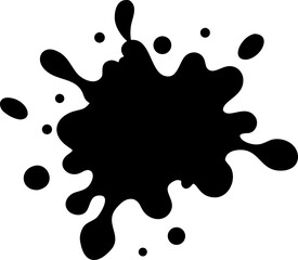 Black ink blot vector splash illustration