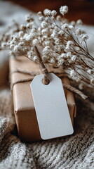 Eco-Friendly Gift Box with Blank Label	