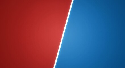 Naklejka premium Modern abstract background, red and blue color block design, diagonal light stripe, backdrop art