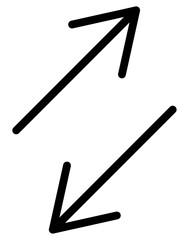 斜め上下矢印　ベクター素材　双方向　拡大　細め