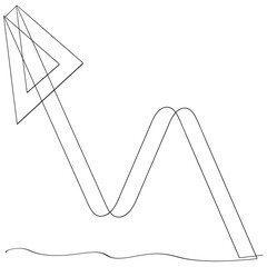 continuous line drawing Abstract outline illustration for your project. Growth chart. Vector design art