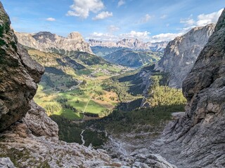 Beautiful landscape of Italian Dolomites mountains, great place for outdoor hiking and climbing via...