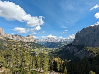 Beautiful landscape of Italian Dolomites mountains, great place for outdoor hiking and climbing via...