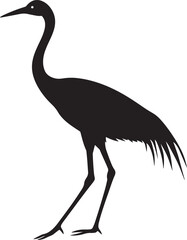 Obraz premium Crane Walking Long strides with head forward body steady legs straight. full length silhouette black vector illustration