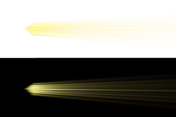 Yellow neon light effect, speed of light, fast moving light, yellow lines of the future