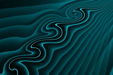 Futuristic Abstract Neon Swirl with Glowing Blue Lines and Dynamic Fluid Motion