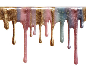 Colorful glitter dripping paint creative abstract design