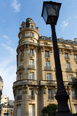 Paris, typical facades and windows, beautiful buildings, with old zinc roofs