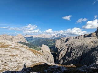 Beautiful landscape of Italian Dolomites mountains, great place for outdoor hiking and climbing via...