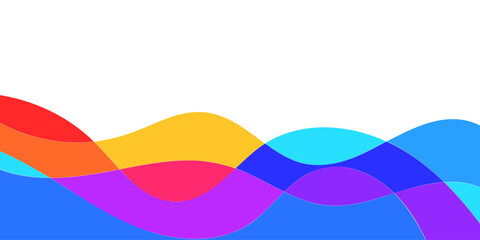 Abstract colorful shapes with a white background