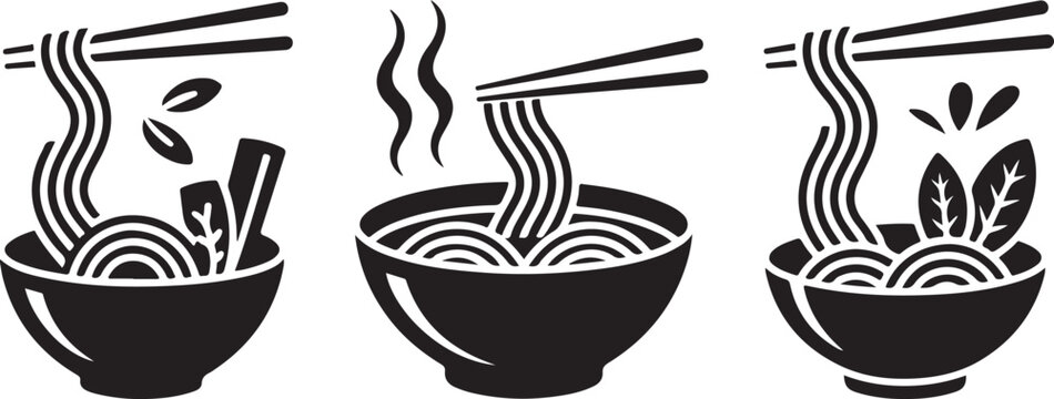 Noodles (including ramen, udon, and pho) silhouette