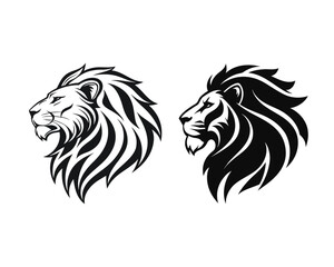 Lion Head vector illustration logo design.