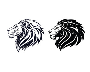Lion Head vector illustration logo design.