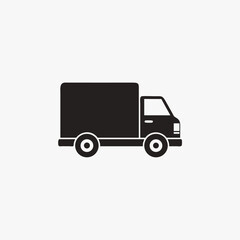 Fast shipping delivery truck flat vector icon for apps and websites fully editable vector template