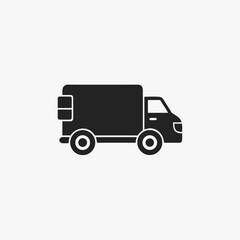 Fast shipping delivery truck flat vector icon for apps and websites fully editable vector template
