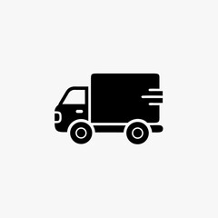 Fast shipping delivery truck flat vector icon for apps and websites fully editable vector template