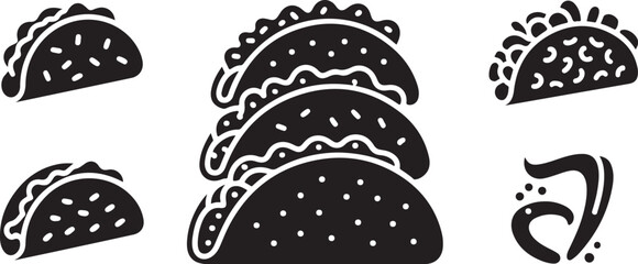 tacos icon, tacos silhouette vector illustration-simple silhouette illustration of tacos, perfect for tacos logos and icons