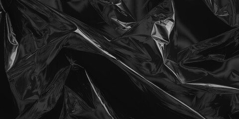 Plastic Wrap Stock Image In Black Background